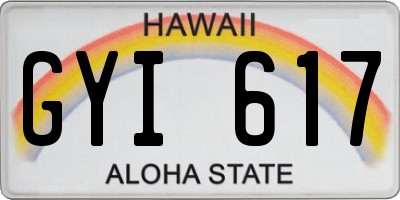 HI license plate GYI617