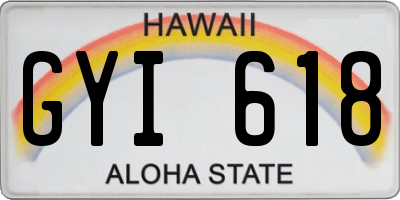 HI license plate GYI618