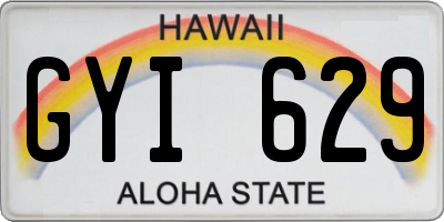 HI license plate GYI629