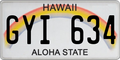 HI license plate GYI634