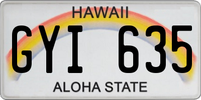 HI license plate GYI635