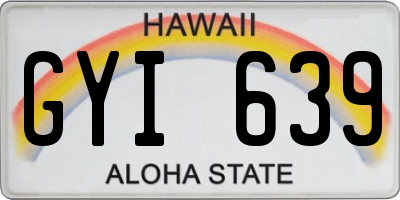HI license plate GYI639