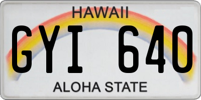 HI license plate GYI640