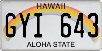 HI license plate GYI643