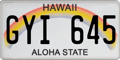 HI license plate GYI645