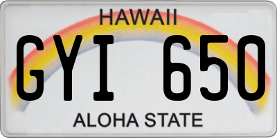 HI license plate GYI650