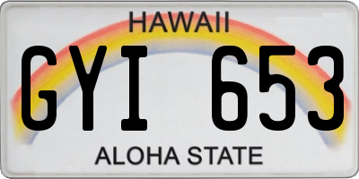 HI license plate GYI653
