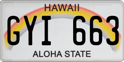 HI license plate GYI663