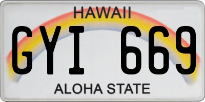 HI license plate GYI669