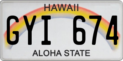 HI license plate GYI674