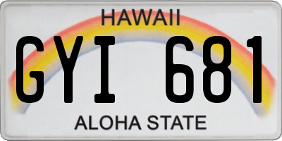 HI license plate GYI681