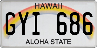 HI license plate GYI686