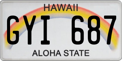 HI license plate GYI687