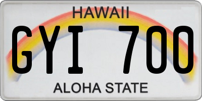 HI license plate GYI700