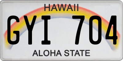 HI license plate GYI704