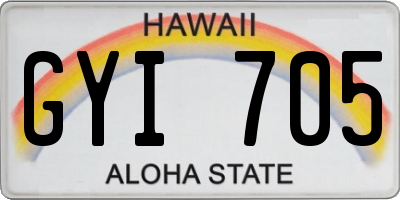 HI license plate GYI705