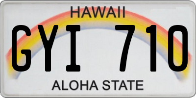 HI license plate GYI710