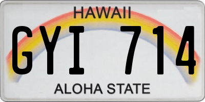 HI license plate GYI714