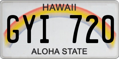 HI license plate GYI720