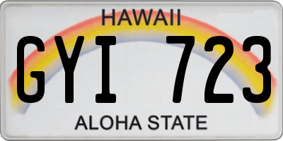 HI license plate GYI723