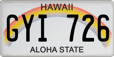 HI license plate GYI726
