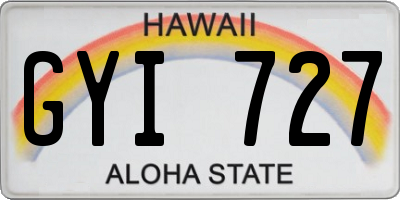 HI license plate GYI727