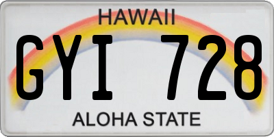 HI license plate GYI728