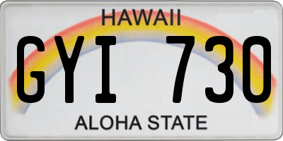 HI license plate GYI730