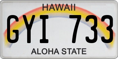 HI license plate GYI733