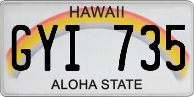 HI license plate GYI735