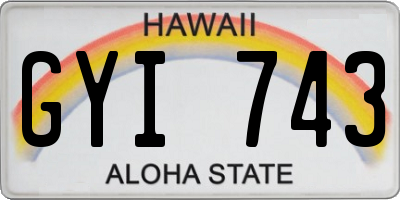 HI license plate GYI743