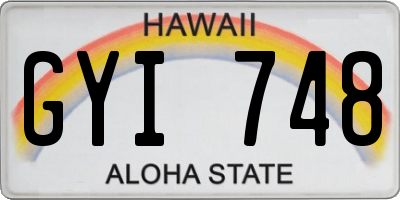 HI license plate GYI748