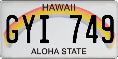 HI license plate GYI749