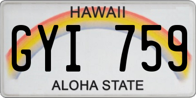 HI license plate GYI759