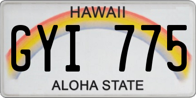 HI license plate GYI775