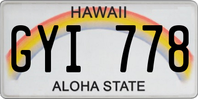 HI license plate GYI778