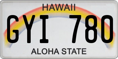 HI license plate GYI780