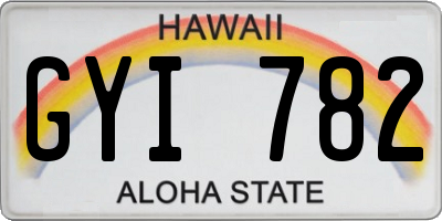 HI license plate GYI782