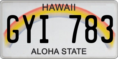 HI license plate GYI783