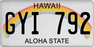 HI license plate GYI792