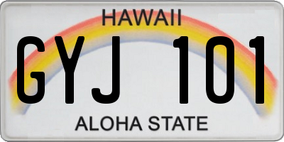 HI license plate GYJ101
