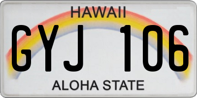 HI license plate GYJ106