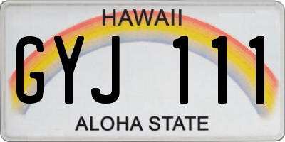 HI license plate GYJ111