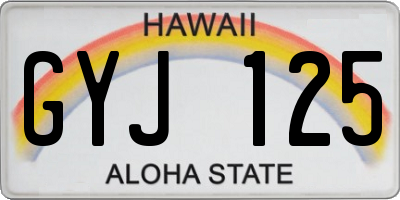 HI license plate GYJ125