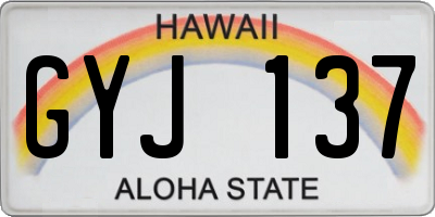 HI license plate GYJ137
