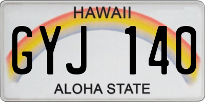 HI license plate GYJ140