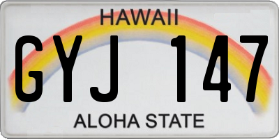 HI license plate GYJ147