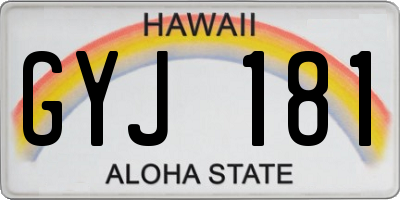 HI license plate GYJ181