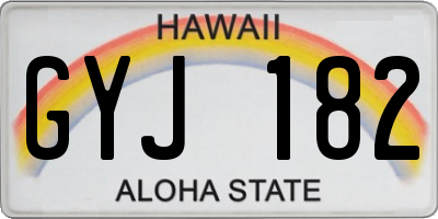 HI license plate GYJ182