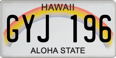 HI license plate GYJ196